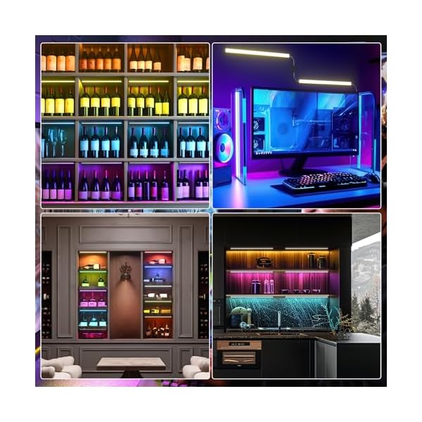 RGB LED Strip Light Bar, Ambient Gaming Lights, Under Monitor Light for Gaming Setup, Cabinet, Kitchen, Desk, Display, Dynamic Color, 12 Inch, 2 Pack - Image 7