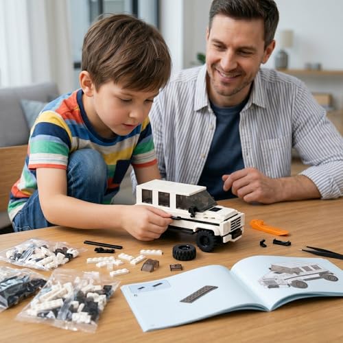 Image of GRIPZ Grid SUV Car Building Blocks Set for Kids 6+ Years | DIY Brick Vehicle Model Kit | Mini Construction Toy Car | Collectible Display Model - 267 PCS