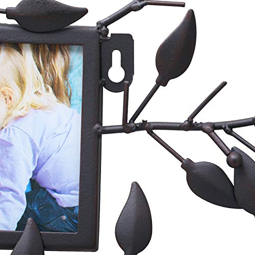 Asense Family Tree Photo Frame Black Metal Wall Hanging Decorative Collage Picture Frame, 8 Openings, 4X4 #TOP1