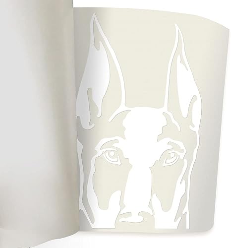 Miniatura 3 de WIRESTER Adhesivo decorativo de vinilo transparente de 6 pulgadas para ventana de coche (o cualquier superficie plana), diseño de perro Doberman