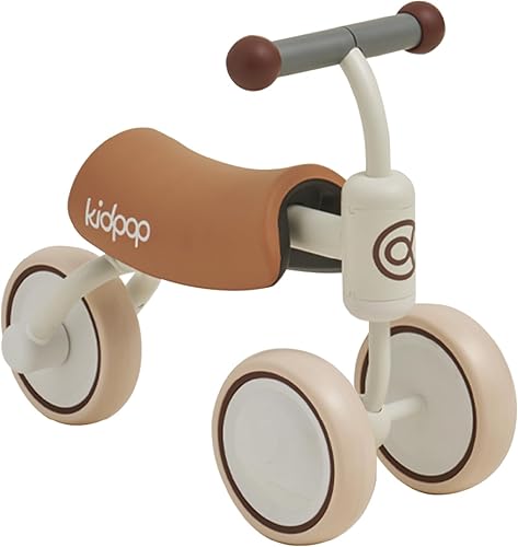 kidpop Bee Baby - Bicicleta de equilibrio para niños de 1 año, juguetes de paseo para primer cumpleaños, primera bicicleta (blanco)