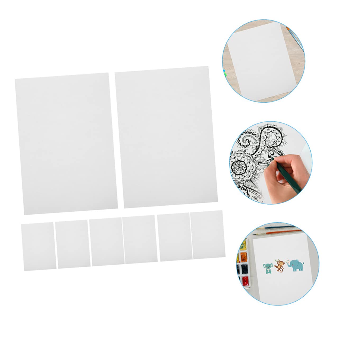 TEHAUX Bloc de Papier Aquarelle Blanc 100 Feuilles, Papier pour Dessin et Peinture, Format pour Étudiants et Garçon et Filles, pour Esquisse