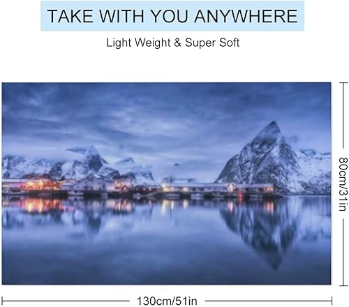 Miniatura 2 de Kuizee Toalla de playa de 31 x 51 pulgadas para pesca de invierno pueblo de las islas Lofoten microfibra ultra suave de secado rápido altamente