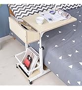 SogesPower End Table Adjustable Laptop Computer Stand Desk Cart Tray Mobile Side Table with Stora...