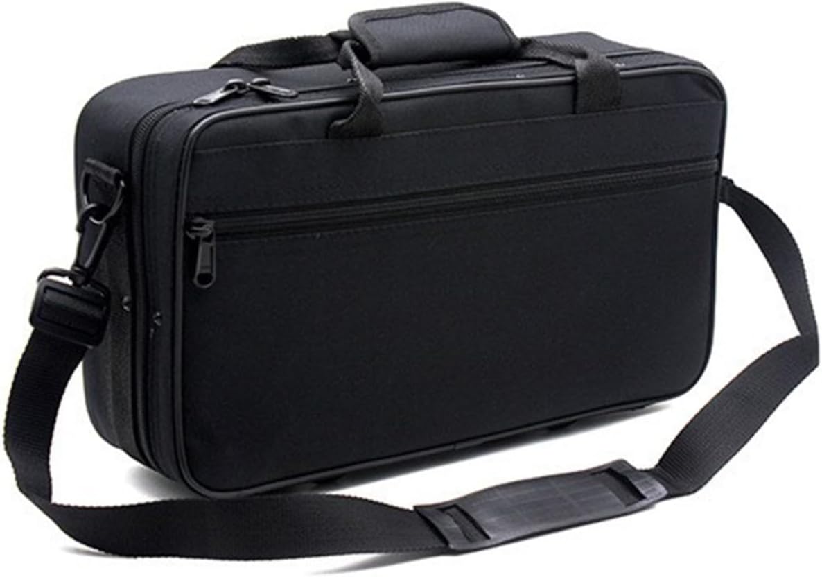 GLEAVI Clarinet Carrying Bag Black Oxford Cloth Portable Clarinet Case with Shoulder Strap and Handheld Handle for Wind Instrument Storage