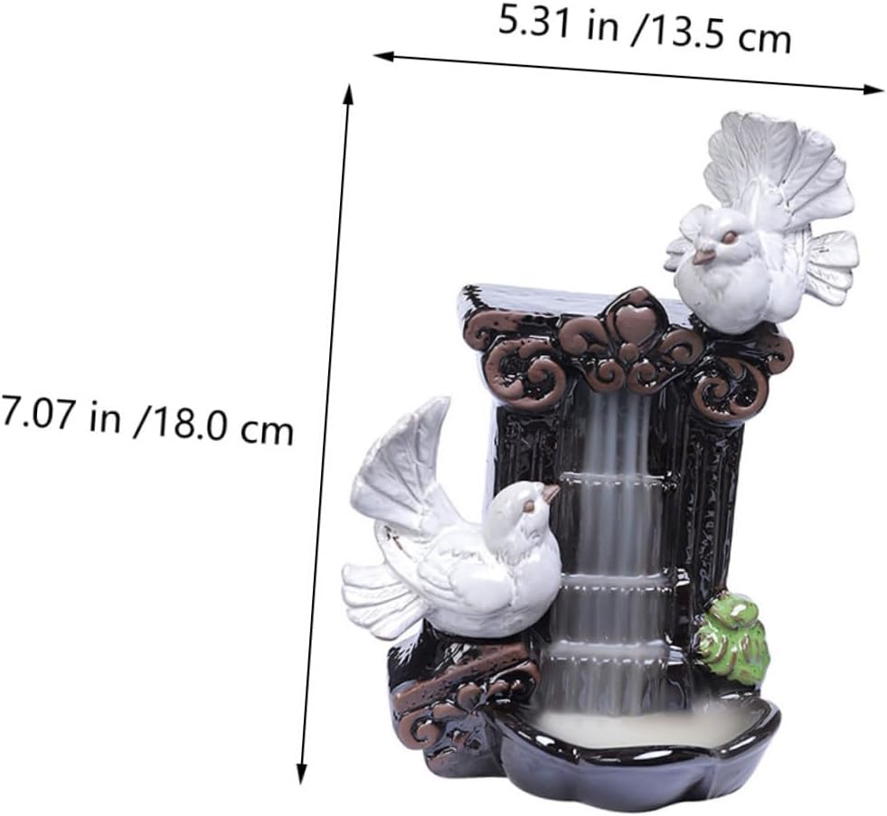 Ciieeo Ceramic Dove Incense Holder Aroma Therapy Burner Desktop Censer Ornament Zen Style Home Fragrance Decorative Censer for Office and Living Room