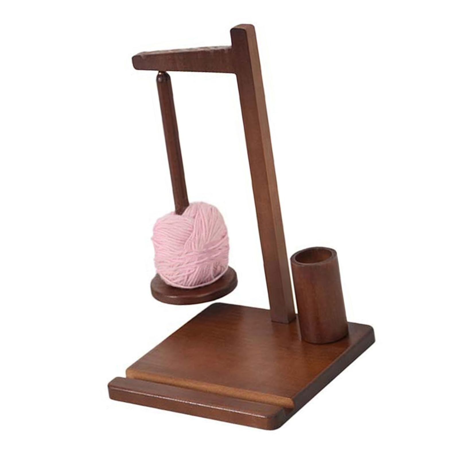 Tsophreniq Rotating Wood Yarn Holder Thread Spool for Knitting Crocheting Wood with Twirling Mechanism Spinner