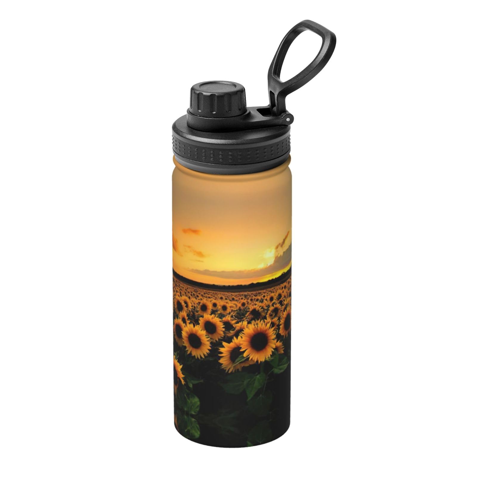 Kfjghhl Insulated Stainless Sunflowers Sea Steel Water Bottle For Sport Gym Travel Leak Camping Hiking Hydration