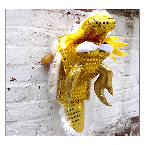 NACOCO Cute Dance Dragon Pet Costume with Yellow Sequins New Year Cat Dog Clothes Hoodies Coat for Small Meduim Large Dogs (Chinese Dragon, 18)