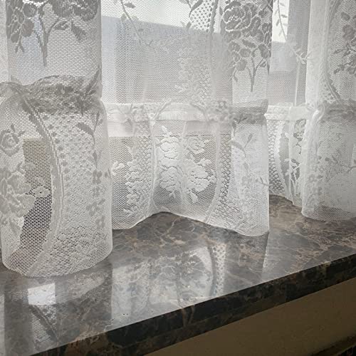 Cortinas de encaje vintage para ventanas cenefas semitransparentes decorativas de un panel 5