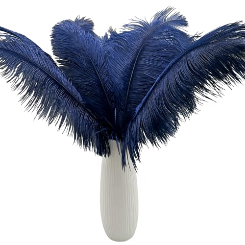 10pcs Large Navy Blue Ostrich Feathers 16-18 inch Fluffy Feather