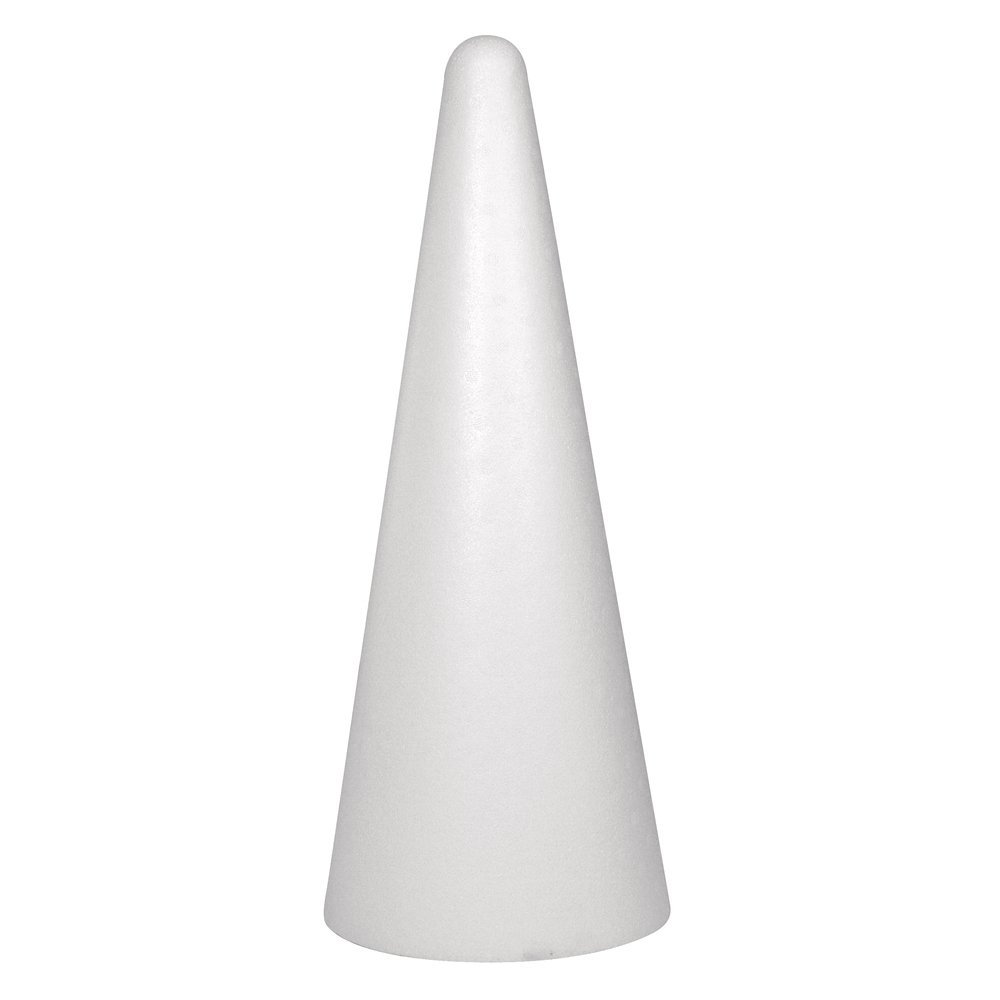Rayher cono in polistirolo bianco, altezza 50cm, diametro 20cm, per decorazioni e bricolage, 3003800