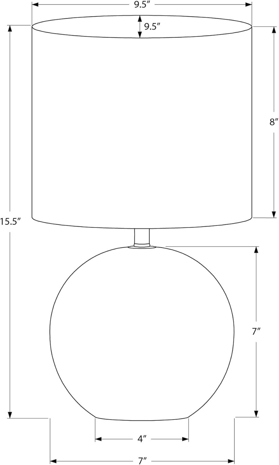 Monarch Specialties I 9850 Lighting, Table Lamp, 16" H, Grey Concrete, Ivory/Cream Shade