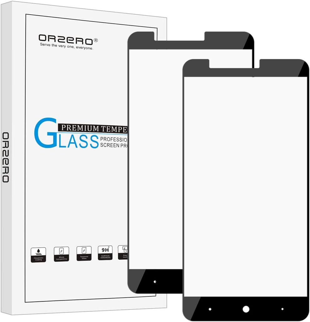 [2 Pack] Orzero for ZTE ZMAX Pro / Z981 [ Full Coverage ] Tempered Glass Screen Protector, 2.5D Arc Edges 9 Hardness High Definition Anti-Scratch Bubble-Free [Lifetime Replacement]