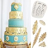 Anyana Leaves Silicone Mold tree leaf Fondant Mold scroll Cake Border decoration Cupcake Silicone Lace Mat Mold Decoration Tool Non stick easy to use