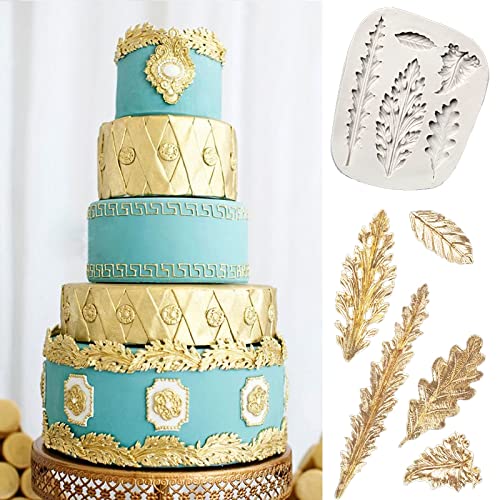 Anyana Acanthus Leaves Silicone Molds tree leaf Fondant Molds scroll Cake Border decoration Cupcake Silicone Lace Mat Mold Decoration Tool Non stick