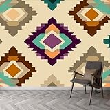 【Papier Peint Panoramique Mural】 : Notre Géométrique Losange Carrés papier peint panoramique est conçu en 4 parties, chacune mesurant 50 x 140 cm. Assemblées, elles forment une fresque murale sans couture et époustouflante de 200 x 140 cm (largeur x hauteur). Chaque papier peint photo est unique