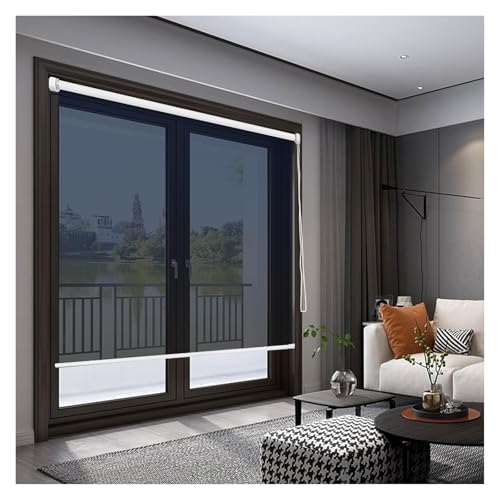 Protector de pantalla desechable para ventana de día, estor transparente de PVC con espejo negro, protección térmica contra los rayos UV, sol, hogar, oficina, balcón, terraza, impermeable (130 x 200