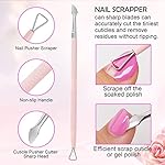 Makartt Cuticle Trimmer with Cuticle Pusher, 3 PCS Pink Nail Cuticle Nipper Professional Pedicure Manicure Tools with Stainless Steel Dual End Pusher, Nail Scraper - Image 4