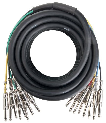 Pronomic Stage MJJ8-10 Câble Multicore 8 x 6,3 mm Jack mono vers 8 x 6,3 mm Jack mono 10 m