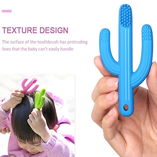 Baby Toothbrush Teether Teething Toothbrush Toys Soft Silicone Bristles For Baby And Infant (2Pcs Blue And Green) #TOP5