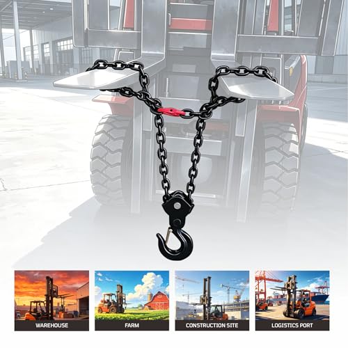 Image of Forklift Lifting Hook, 6600 LBS, 360 Swivel Forklift Attachment (31.5in)