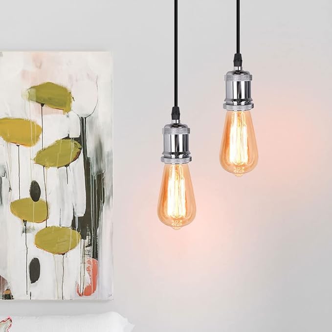 LEGZIT Zwart Zilver Kroonluchter 1 Lampen Modern Lichtpunt Industriële Plafondlamp Kroonluchter Vintage Hanglamp Voor Eetkamer Keuken Woonkamer Slaapkamer photo 2