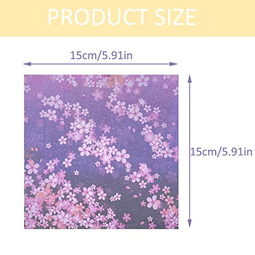 PEZEEU Origami Paper, 60 Sheets, 15 x 15 cm, Square, Pink (Japanese Cherry Blossom Patterns), Premium Glossy Paper, Origami - Image 3