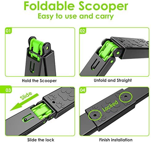 TIMINGILA 33" Long Handle Portable Pet Pooper Scooper for Large and Small Dogs,High Strength Material and Durable Spring,Great for Lawns, Grass, Dirt, Gravel (Green)
