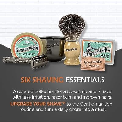 Gentleman Jon Deluxe Shaving Collection - Safety Razor Shaving Kit & 50-Pack Platinum Double Edge Razor Blades - Complete Wet Shave Set for Men - Effortless, Smooth, and Comfortable Shaves