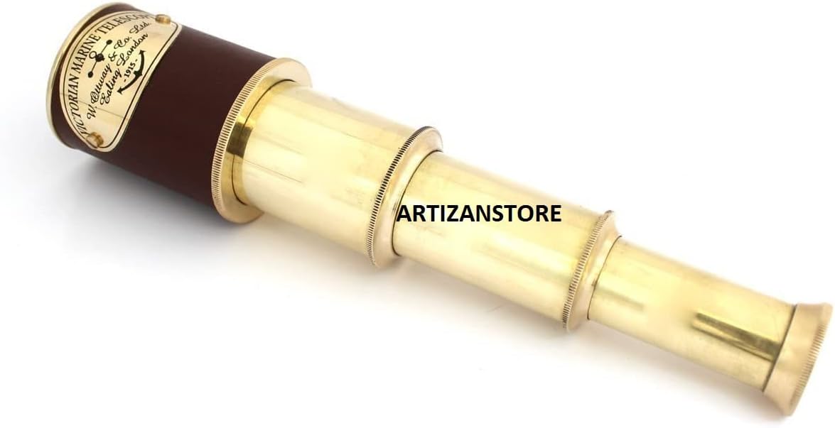 1915 Victorian Marine Telescope Ottway London Spyglass Royal Antique Look Vintage Pirate Solid Brass