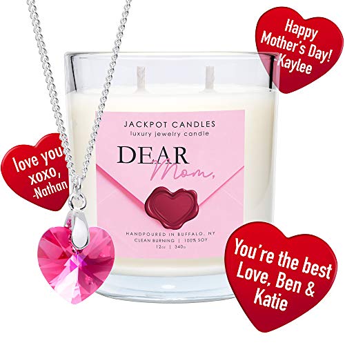 Jackpot Candles Personalized Mom Heart Charm Soy Candle #TOP20