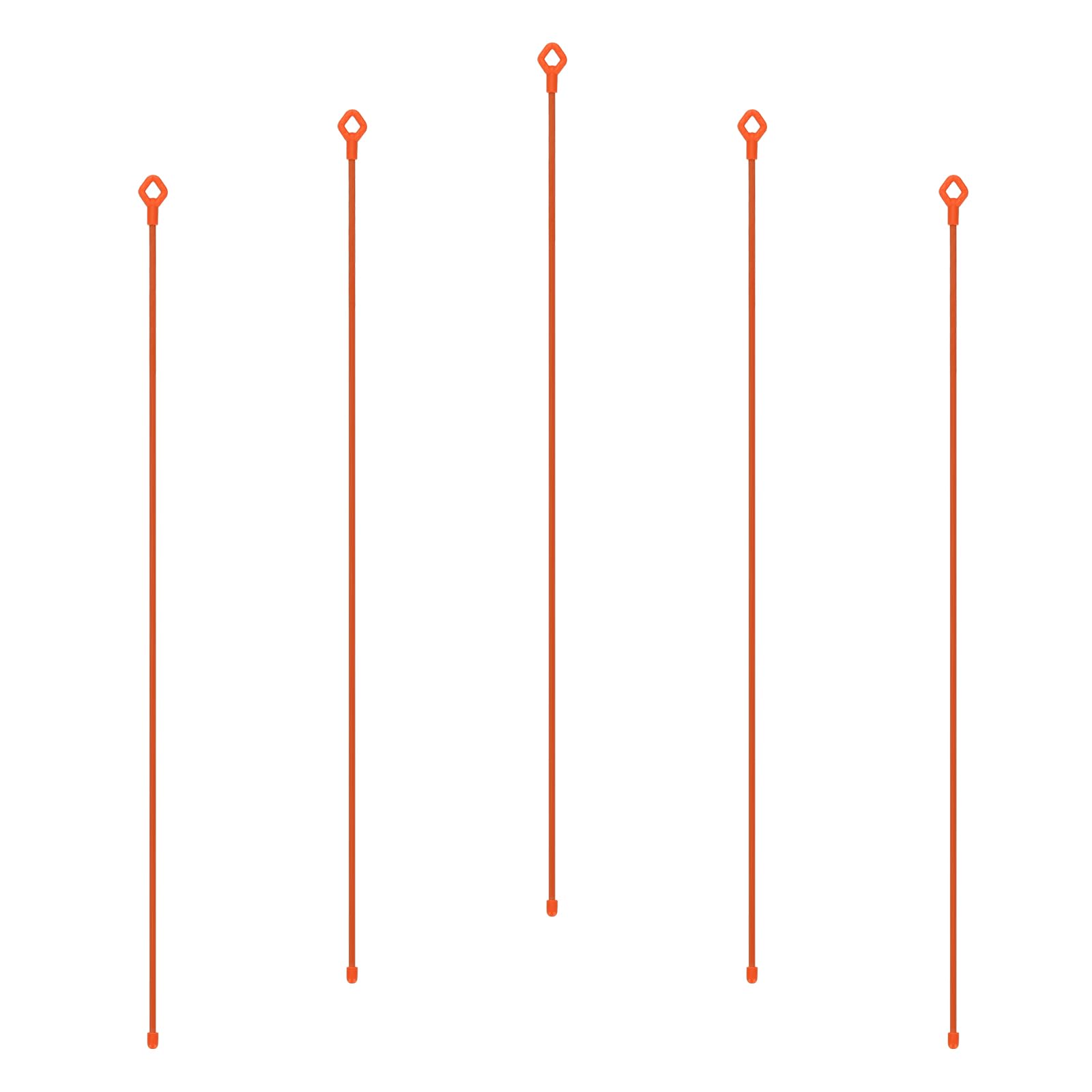 PATIKIL Rubber Twist Ties, 24 Inch Silicone Reusable Twist Ties Heavy Duty Bendable for Bundling Holding 5 Pcs, Orange
