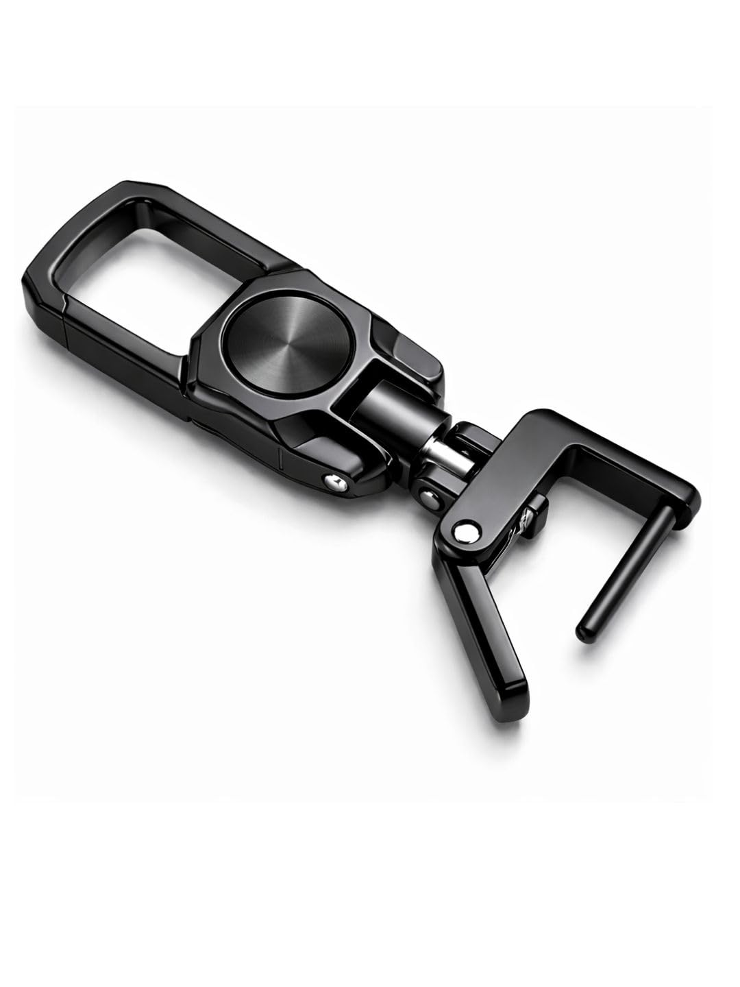 Metal Keychain with Swivel Clip and Logo Plate, Mat Finish, Heavy Duty Key Ring Holder Premium 360° Rotating Metal Car Keychain for Men-image-27