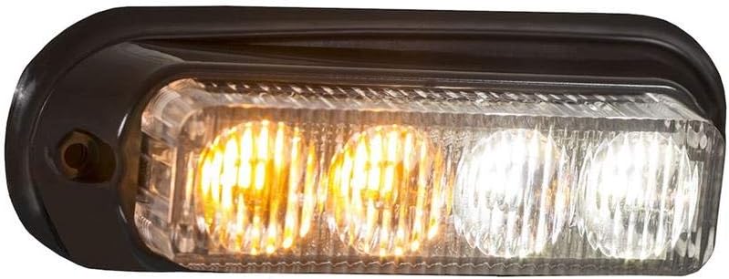 Buyers Products 8891132, 5 Inch Mini LED Strobe Light, 4 LED, Work Trucks and Trailers, 19 Flash Patterns, Safety Trucks, Light Bar, Emergency Vehicles, Amber/Clear