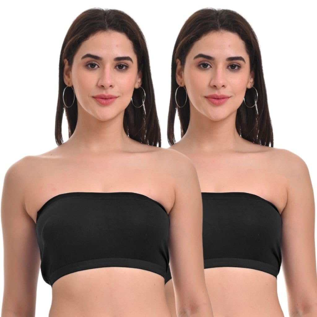 Adira | Strapless Tube Bra for Women | Bandeau Bra for Women | Strapless Bra | Silicone Anti-Slip Band | Triple Layer Front Panel | Conceals Visibility of Nipples | Pack of 2-image-20
