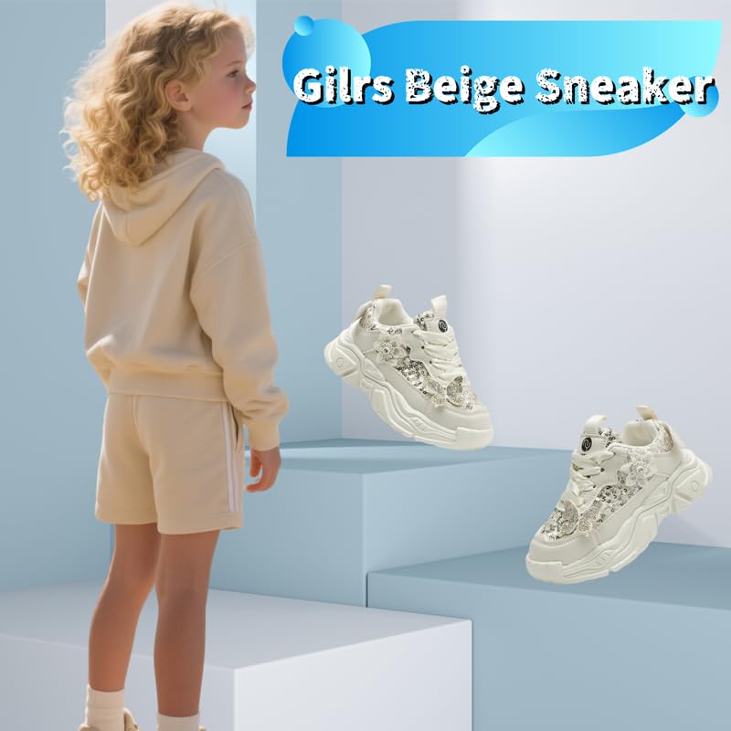 Toddler Gilrs Shoes Sneaker Kids Fashion Crystal Butterfly Tennis Shoes Chunky Platform Casual Walking Shoes Comes with an Extra Pair of Coordinating Shoelaces2