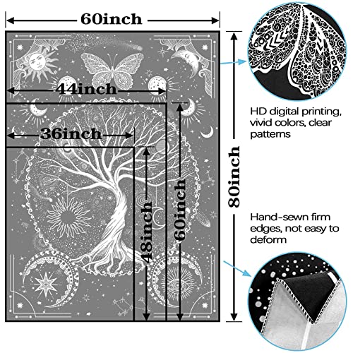 Accnicc Tree Of Life Tapestry Black And White Tapestries Butterfly Sun Moon Star Tapestry Wall Hanging Goth Mystic Aesthetic Wall Tapestry For Bedroom Dorm Living Room (Black, 36'' × 48'') #TOP6