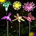 OxyLED Solar Garden Lights Outdoor, 6 Pack LED Figurine Stake Light, Color Changing Landscape Lighting, Flower Lights Solar Powered Waterproof for Patio Lawn Yard Pathway Halloween Christmas Decor