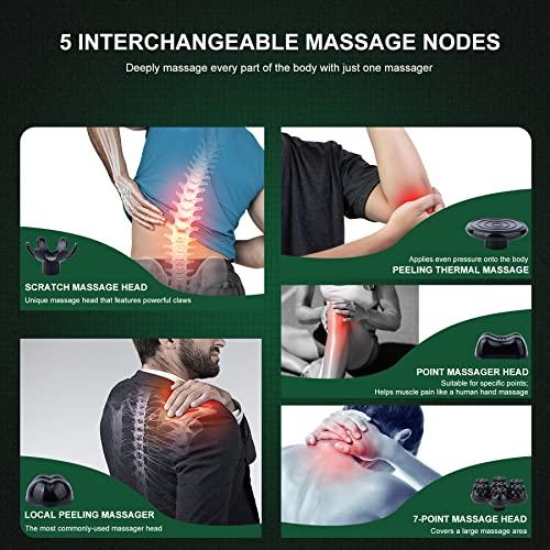 MEGAWISE-Handheld-Deep-Tissue-Neck-Back-Electric-Massager-for-Shoulder-Waist-Leg-3700-RPM-Powerful-Motor-with-5-2-Nodes-5-Speeds-Knotty-Muscle-A-Little-Heavy