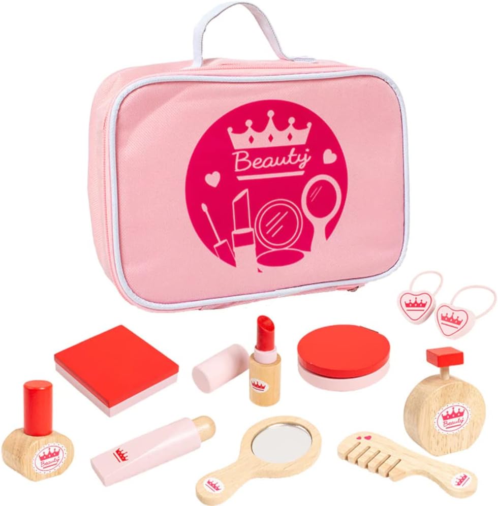 CORDOVAWooden Kids Girls Beauty Fashion Cosmetics Makeup Toy Set With Bag