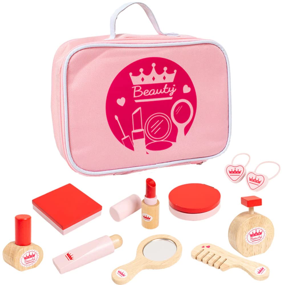 CORDOVA Wooden Kids Girls Beauty Fashion Cosmetics Makeup Toy Set With Bag