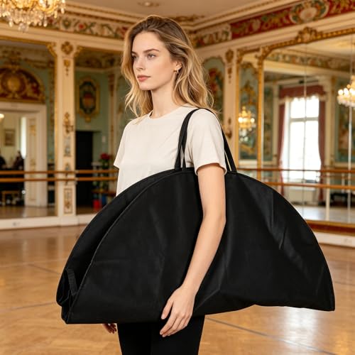 Alasum Paquet de Rangement avec Poignée et Fermeture Éclair en Tissu Non Tissé Noir Imperméable Résistant Poussière pour Tutu de Ballet Transport en Extérieur Voyages – vue 7