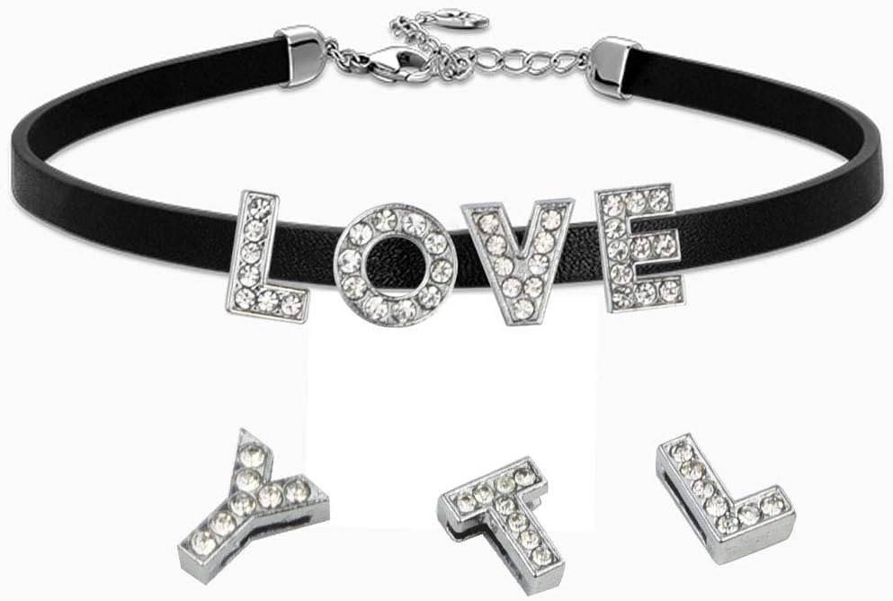 130pcs A-Z 8mm Full Rhinestones Slide Alphabet Letters for DIY Wristbands Bracelets, Jewelry Making Crafts Charms (Silver and Gold) - Image 3