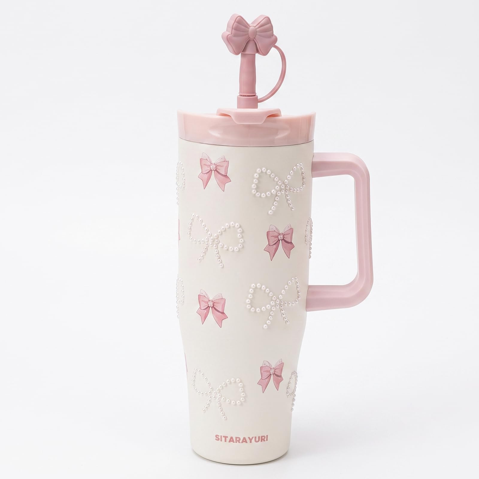Amazon.co.jp: タンブラー 大容量 1.2L 水筒 リボン かわいい ストロー