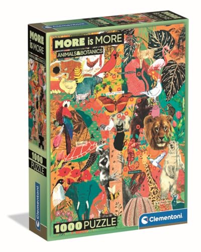 Clementoni - Puzzle pour Adultes 1000 Pièces, More is More - Animal&Botanics Compact Box, Fabriqué en Italie, 37073