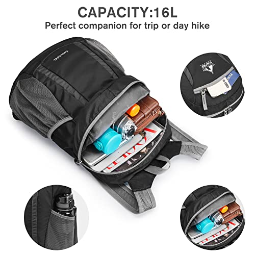 Mochila Deportiva Plegable para Senderismo 16L Gris miniatura 7