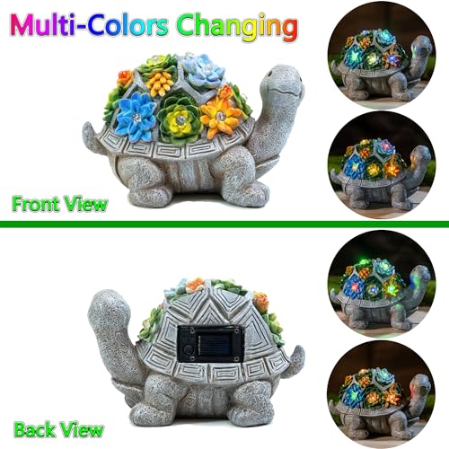 Elfengarden ELF-ZHS14149A Solar Garden Decor Outside Turtle Statue With Color Changing Led Lights Outdoor Figurine thumb #4