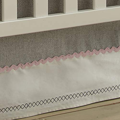 Levtex Baby - Night Owl Pink Crib Bed Set - Baby Nursery Set - Pink, Grey, White - Owls In A Tree - 5 Piece Set Includes Quilt, Fitted Sheet, Diaper Stacker, Wall Decal & Crib Skirt/Dust Ruffle #TOP2