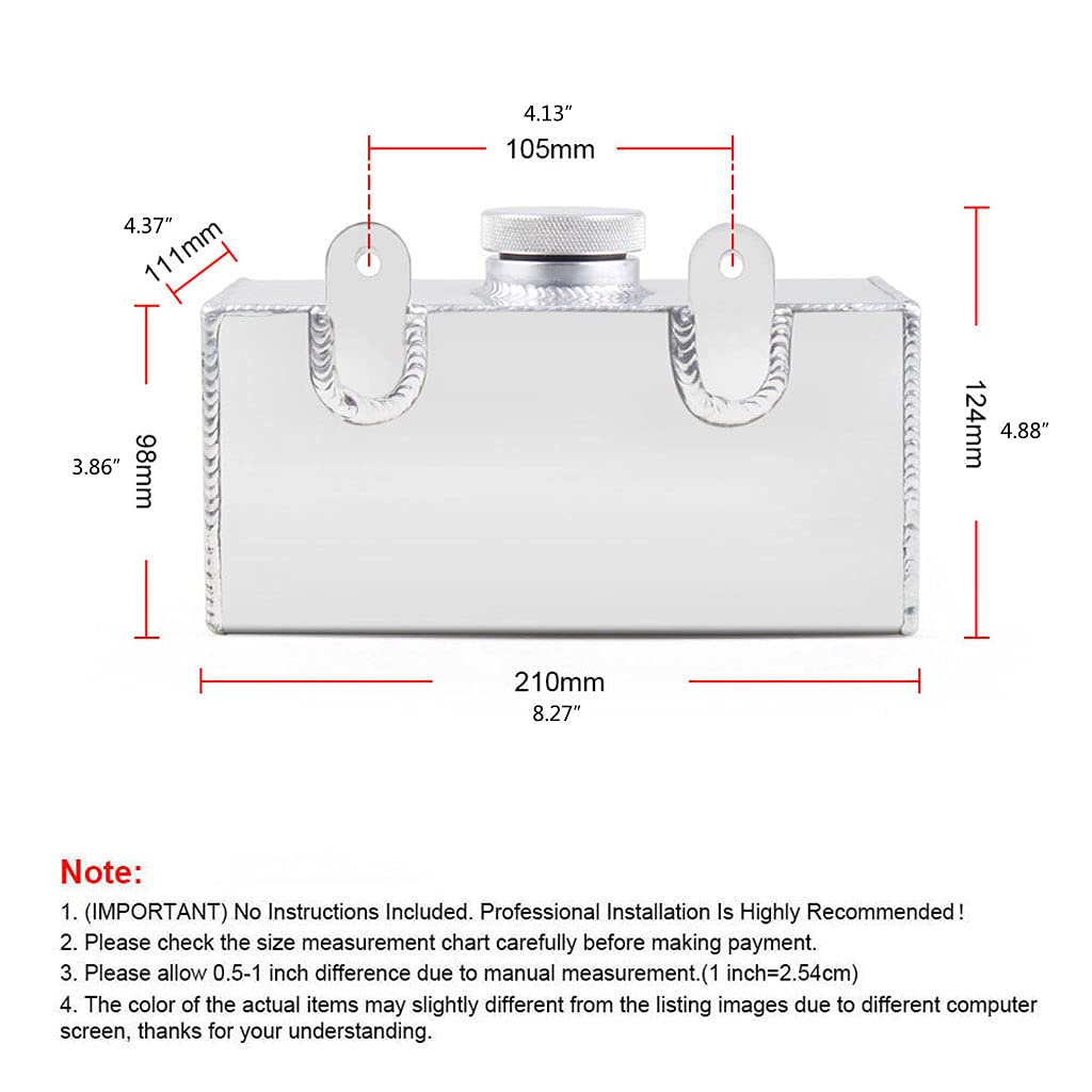 Bouteille de liquide de refroidissement en aluminium poli pour réservoir de réservoir avec bouchon universel en aluminium